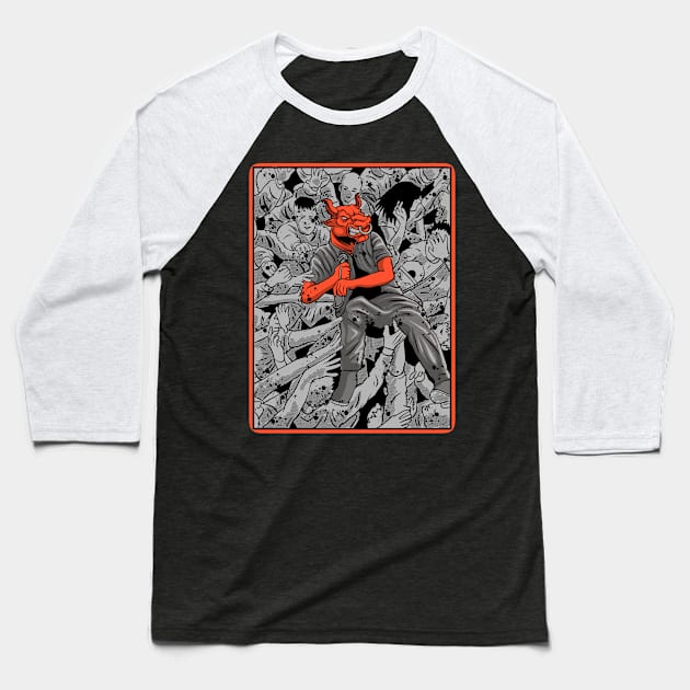 Crowd surfing Baseball T-Shirt by phsycartwork